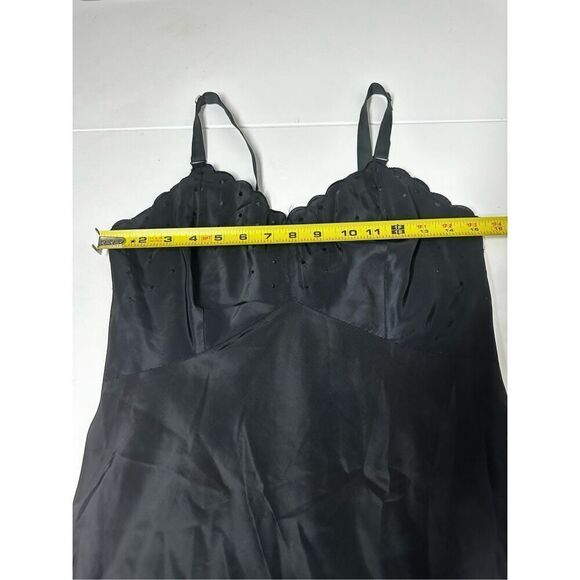 Barbizon Black Romantic Satine Embroidered Strap Cocktail Bohémien Dress Size 12 - Picture 10 of 14